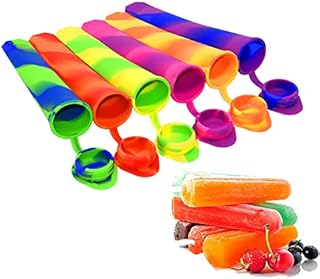 Bangp Silicone Popsicle Moulds with Attached Lids - 6 Pack Kitchen Ice Pop Moulds , Flexible & Durable - Reusable - Easy Clean, Multicolored Moulds Popsicle Maker for Your Kids (Colorful)