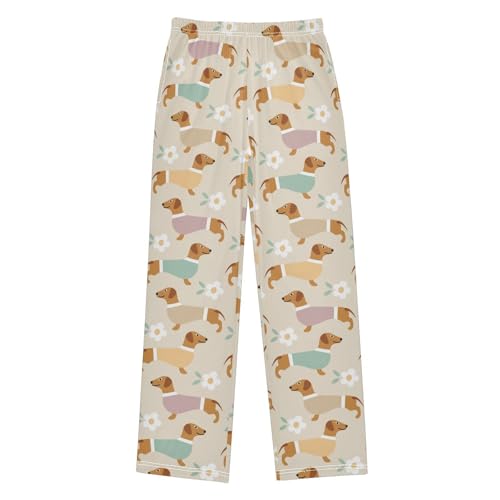 Boys' Pants Dachshund Dog Puppy Pet Long Bottoms Jogger Pants Elastic Waist Trousers with Pockets S-XL