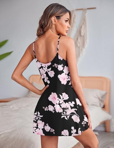 Image of Ekouaer Sexy Night Gowns Lace Nightgowns for Women Sleeveless Sleepwear Babydoll Nighty Plus Size Night Dress