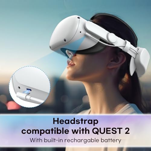 Head Strap Compatible with Oculus Quest 2,Meta Quest 2 Accessories Adjustable Elite Strap Replacement for Enhanced Comfort Support and Gaming Immersion in VR (6,000mAh Battery) - 5