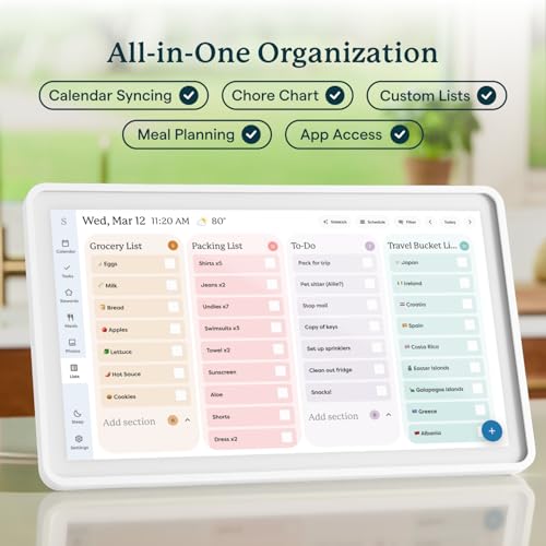 Image of Skylight Calendar 2 - 15-inch Full HD Touchscreen Digital Calendar, Featured on Wirecutter - Wall Planner & Interactive Chore Chart, Smart Family Organizer, 16GB Storage, Wi-Fi, Wall Mount Included - Classic, White