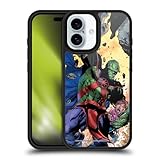 Head Case Designs Officially Licensed Justice League DC Comics Martian Manhunter Other Members Comic Art Gel Armor Case [Military Grade Drop Protection] Compatible with Apple iPhone 16