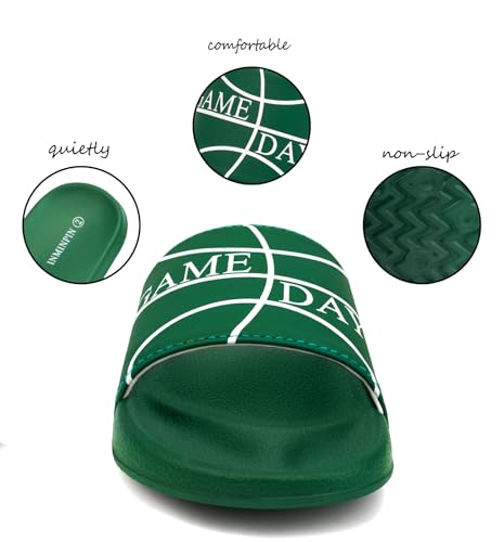 Image of INMINPIN Kids Boys Girls Ball Sprots Slides Sandals Ultra Comfortable Beach Pool Shower Shoes House Slide Indoor Outdoor for Sports Fan
