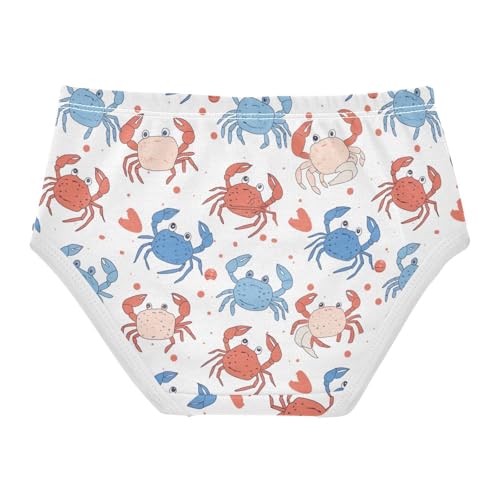 Wusikd Blue Red Crab Girls' Underwear Cotton Cute Girls Briefs Soft Toddler Underwear 2T2