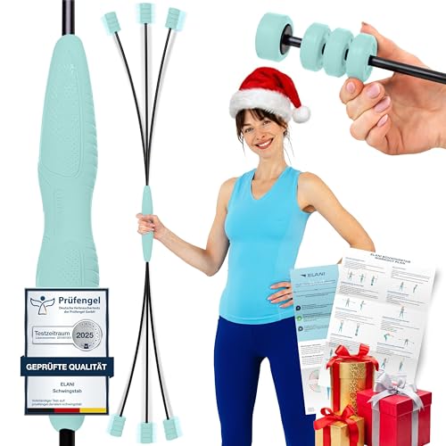 ELANI Schwingstab - Verstellbarer Widerstand & ergonomischer Griff - hochbelastbarer Gymnastikstab, auch als Physiotherapie Zubehör, Swinging Sticks, Schwingstab Fitness Testsieger, Flex Stab ELANI Schwingstab - Verstellbarer Widerstand & ergonomischer Griff - hochbelastbarer Gymnastikstab, auch als Physiotherapie Zubehör, Swinging Sticks, Schwingstab Fitness Testsieger, Flex Stab
