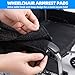 2 PCS Wheelchair Armrest Pads, Soft Imitation Rabbit Fur Wheelchair Armrest Covers, Non Slip Arm Rest Cover with Hook and Loop Straps, Arm Rest Accessories for Wheel Chairs