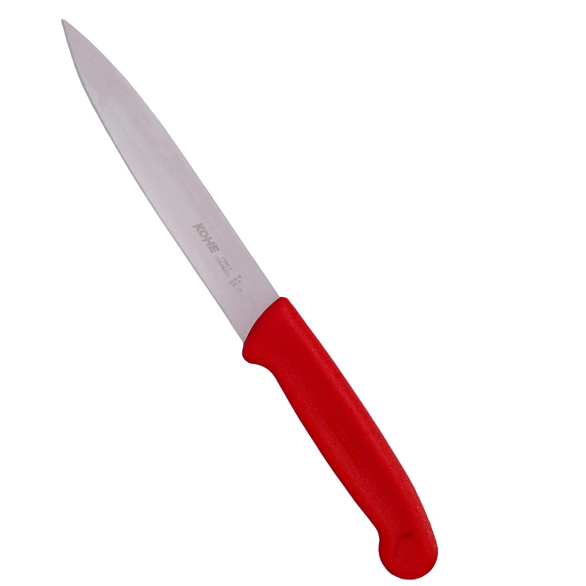 KOHE Utility Kitchen Stainless Steel Knife (Straight Edge, Pack of 1) for Chopping, Slicing, Dicing Fruits & Vegetables (1148.1 Red)