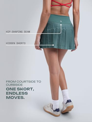 Image of CAVA Plie Pleated Skort for Women | High-Waist Athletic Skort with Built-in Shorts & Pockets | Sweat-Wicking Activewear