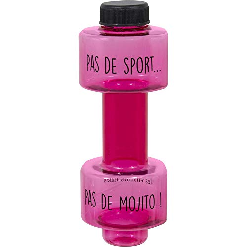 Les Vilaines - Cantimplora para niña (plástico, 8 x 22 cm), Color Rosa