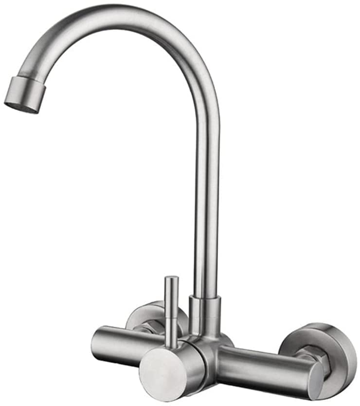 Faucet cuisine mural chromé mitigeur orientable évier eau potable