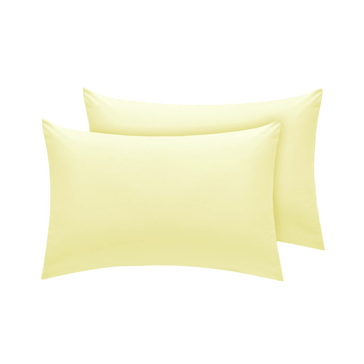 Divine Textiles Pillow Cases Easy Care Non Iron Percale 18 Colours, Pair Of Standard Pillow Cases - Cream