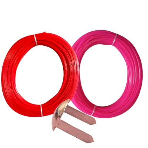 Image of ADW CRAFT'S Plastic Wire for Basket Making(2 Colours Best Combo|Plastic Koodai wire|Glass Wire For Basket Making|Koodai Wire Roll|Plastic Wire For Koodai (200 Grms, Red+Pink, 1)