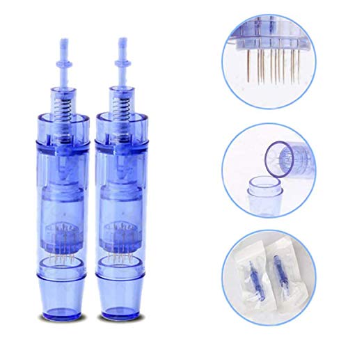 Image of Dr.pen Plastic Ultima A1 36-Pin Analog Wireless Electric Microneedling Pen, Skin Repair Tool Kit with 10pcs Replacement Needles, Blue
