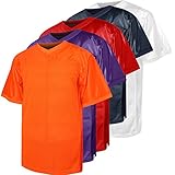 Blank Football Jersey,90s Hip Hop Sports Mesh Practice Plain Football Shirt(Orange, X-Large)