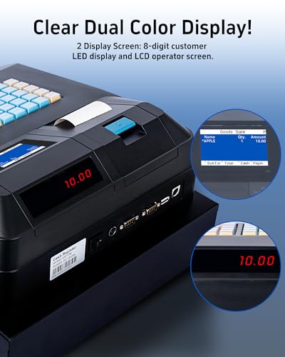 Perfiware HS71-80UB Cash Register With Cash Drawer And Built-In Receipt Printer thumb #1