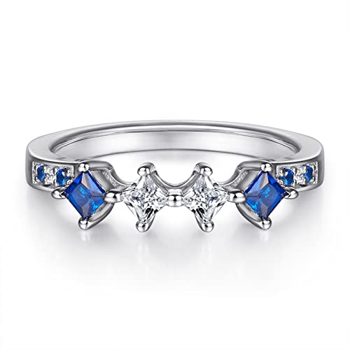 Bagues en argent véritable cœur zircone bleue, le cadeau idéal pour femme amoureuse
