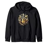 T-Shirt Edle goldenfarbige Gitarre mit schönen Symbolen umschmückt Kapuzenjacke
