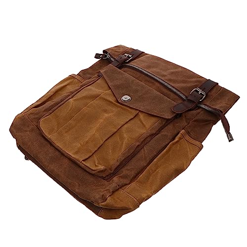TEHAUX 1st Vattentålig Ryggsäck i Oljewax Canvas Kapacitet För Camping Vandring Och Resor Vintage Design Med Flera Fack För...