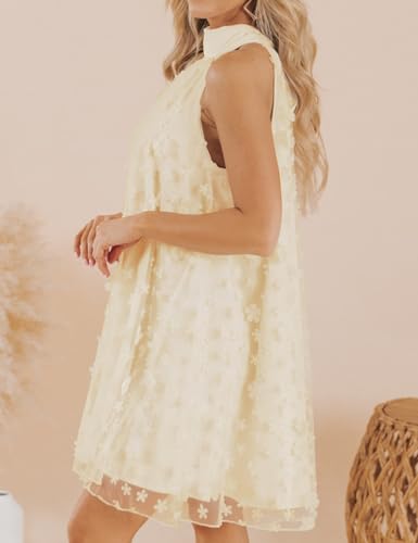 Image of VIMPUNEC Womens Summer Halter Mini A Line Swing Dresses Wedding Guest Formal Cocktail Homecoming Dress