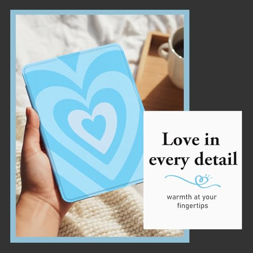 Image of CoBak Lightweight Stand Cute Case for 7 inch Kindle Paperwhite 12th Gen 2024 and Kindle Colorsoft with Right Hand Strap - Compatible with iPhone MagSafe, for Samsung /Anker Wireless Charging Pads