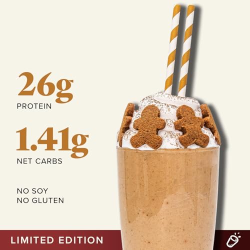 Keto Chow Gingerbread | Keto Meal Replacement Shake Powder | Nutritionally Complete Food | Low Carb Keto Meals | Delicious Easy Meal Substitute Drink | Protein Rich You Choose The Fat | Single Meal