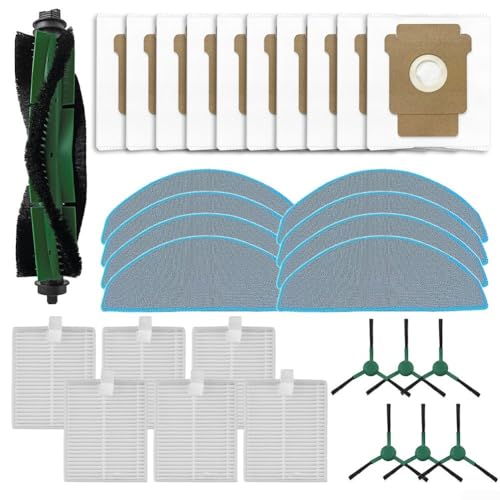 EXTRWORY Accesorios de aspiradora robot para Roomba 105 combos, kit completo de accesorios de robots, incluye cepillo principal, trapeador filtros y bolsas de polvo (B)