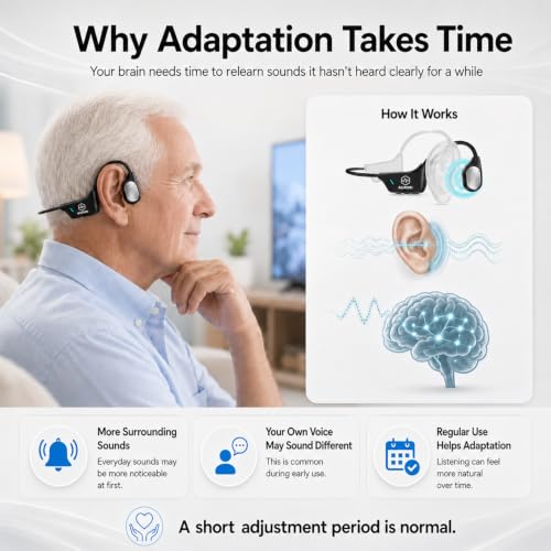 Image of Bone Conduction Hearing Amplifier for Seniors, Bluetooth with APP Control