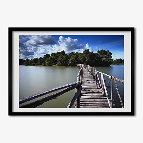 Tableau cadre en bois Tulup 70x50 cm idéal pour sublimer le mur de votre salon moderne