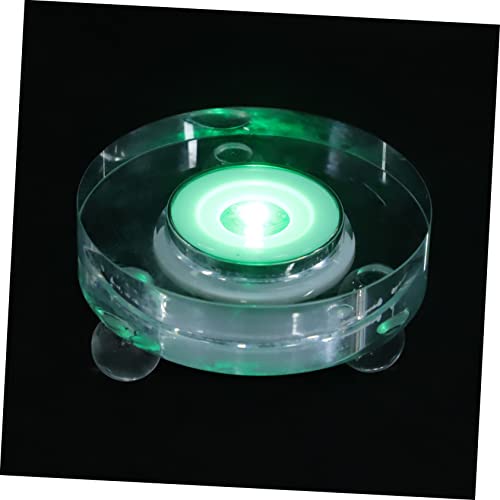 Angoily base de luz LED iluminacion led iluminación led decoración del hogar soportes de lámparas de iluminación home decoracion soporte llevado base de luz brillante Vidrio Transparent