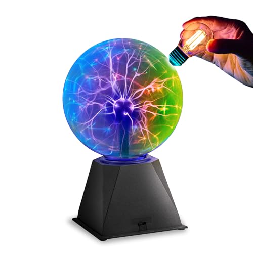 Boule plasma multicolore 15 cm Tesla sphere électricité statique lumineuse - 3