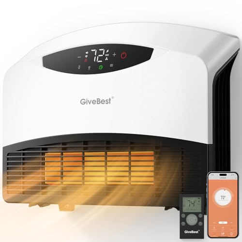 GiveBest 1500W Electric Wall Heater with WiFi & Remote Control, White