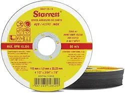 Disco de Corte Fino para Aço Inox, 4.5 Polegadas, para Esmerilhadeira
