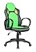 Produktbild SixBros. Bürostuhl Racing Optik Sportsitz Gaming Stuhl, ergonomischer Schreibtischstuhl stufenlos höhenverstellbar, Drehstuhl für Gamer, Kunstleder schwarz/grün 0936M/2257