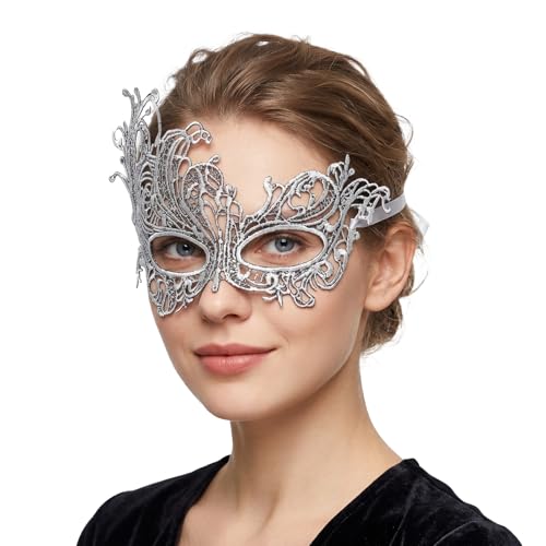 Image of Exlinonline Lace Masquerade Mask Elastic,Fit for Adult,Soft Gentle Material,Specially For Costume,Thememed Party