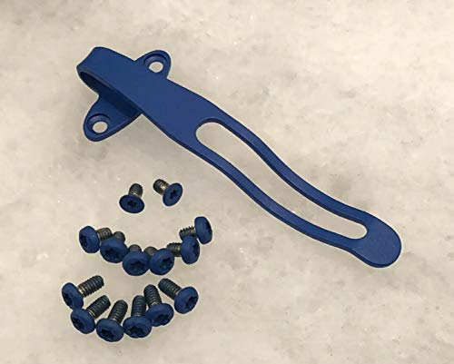 Blue Titanium Deep Carry Pocket Clip & Screw Set For Benchmade OTF Infidel 3300