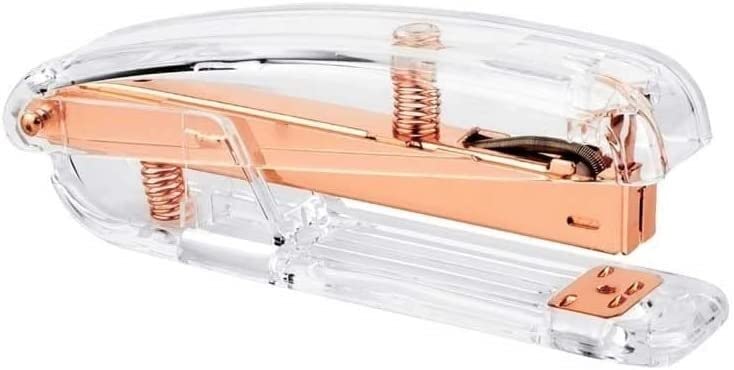 Agrafeuse Manuelle en métal agrafeuse en Or Rose 24/6/26/6 Accessoires de Bureau Papeterie Scolaire