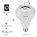 Texsens LED Light Bulb Bluetooth Speaker, 6W E26 RGB Changing Lamp Wireless Stereo Audio with 24 Keys Remote Control