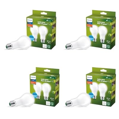 Philips Ultra Efficient, 100W A19 Frost Dimmable, EyeComfort, Flicker-Free, 1520 Lumen, 2700K Soft Warm White, T20, E26 Base, 8-Pack