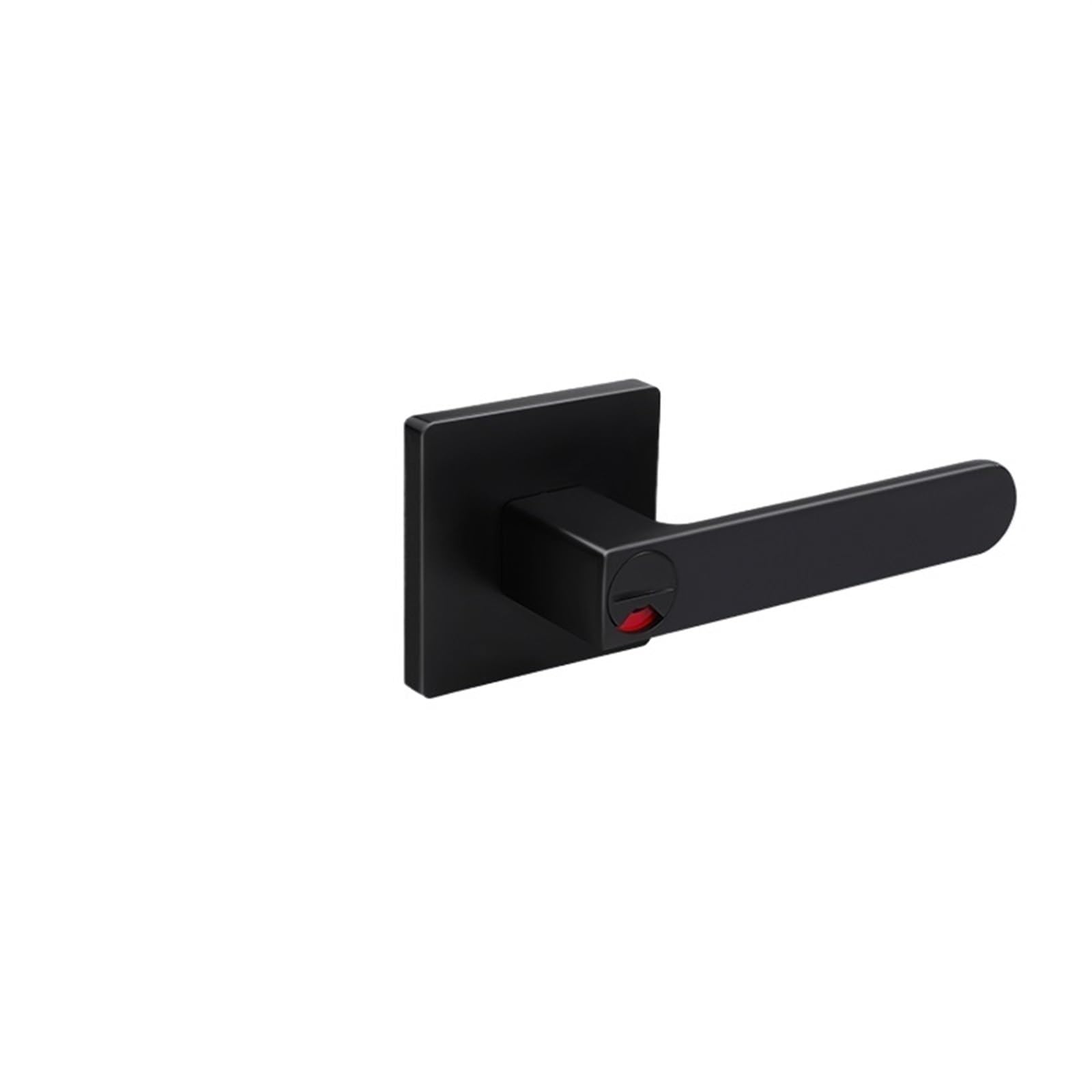 Yshiuol Matt Black Door Handles Bathroom Three-Pole Lock With Red And Green Indicator Indoor Door Handle Single Tongue For Home And Office(Matt Black)