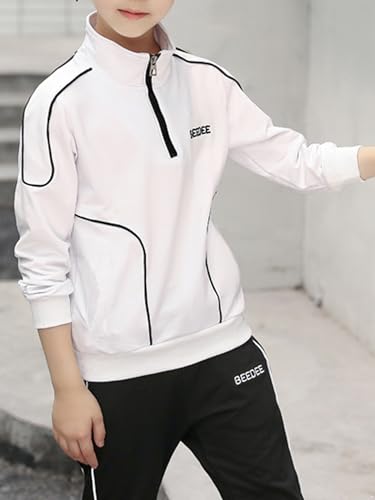 Kids Boys 2 Piece Athletic Tracksuit Long Sleeve Sweatshirt with Jogger Sweatpants Set Fall Winter Outfit2