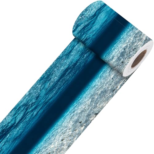 Image of Nuxovilar Underwater Ocean Scene Peel Stick Border PVC 3.94x16.4' | Wall Trim, Molding Decal, Peel Stick Border, Adhesive Frame, for Bedroom, Kitchen, Living Room (Ocean Scene)