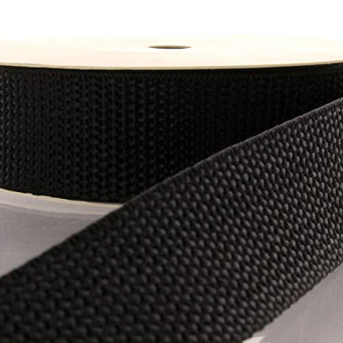HBC | 1.25 Inch Polypropylene Webbing - Black 5 Yards