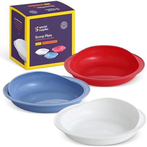 Special Supplies Adaptive Spill-Proof Scoop Plates- Dishes with W...