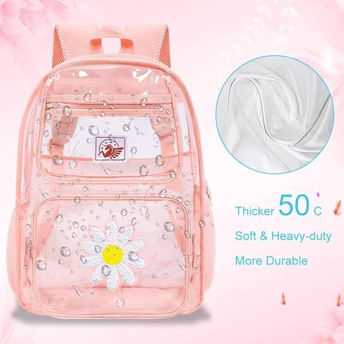 UFNDC 3PCS Clear Backpack Heavy Duty, See Through School Bag for Girls, Sequins Transparent Bookbag for Women4