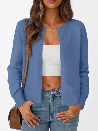 Image of Trendy Queen Lightweight Cardigan Sweaters for Women 2026 | Soft Knit Button-Down, Classic Fit Open-Front Layering Piece for Fall, Winter & Office Wear