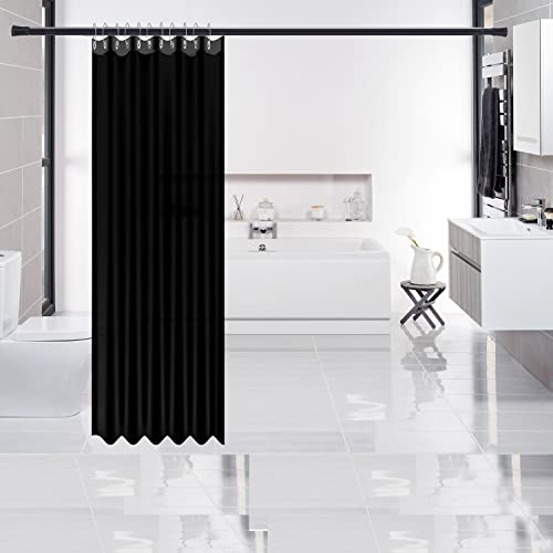Matte Black Shower Curtain Rod- 32-58 Inches Adjustable Tension Curtain Rod For Windows Or Shower, Stainless Steel Heavy Duty For Shower Stall,Closet,Windows,Bathroom No Drilling #TOP6