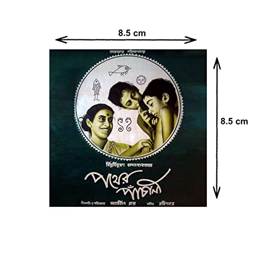 Image of Windup MDF Wooden Printed Coasters Set with Coaster Stand (High-Gloss /Waterproof - 3.5x3.5 inches, Set of 6) - Style: Satyajit Ray Movie Posters