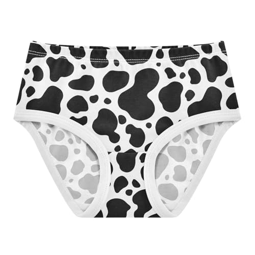 Little Girls' Soft Cotton Underwear Kids Breathable Comfort Cow Print Panties Briefs Toddler