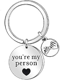Lover Keychain Gift,You're My Person Keyring Key Chain Ring for Girlfriend Boyfriend Husband Wife Gift