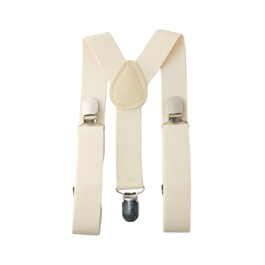 Db Dickie Bow Boys Cream Childrens Braces (2-6 Year Old) - Suitable For Formalwear, Weddings, Parties, Page Outfits